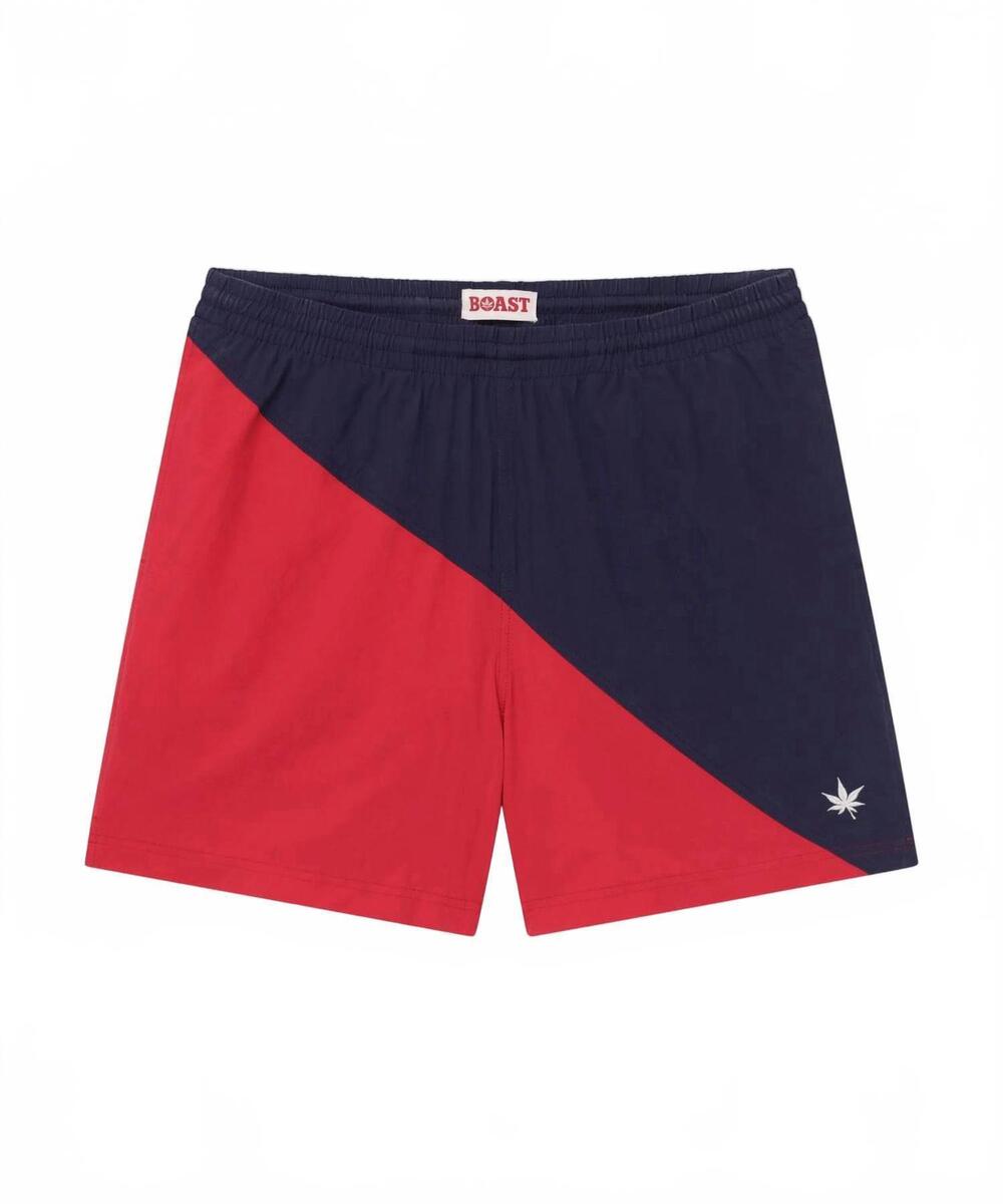 NEW BOAST men's split angle swim short in port